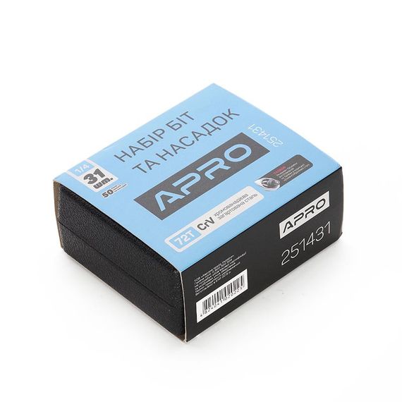 Набір насадок (інструментів) торцевих з тріскачкою CrV 1/4 (72Т) (31шт) APRO 2514311 | Зображення 4