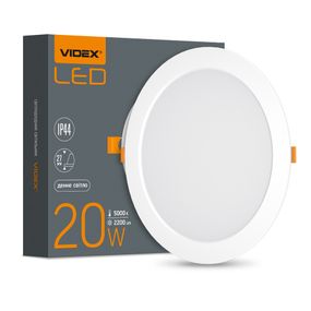 Світильник вбудований LED Videx Back 20W 5000K круглий VL-DLBR-205