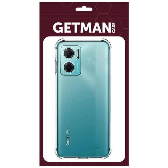 TPU чохол GETMAN Ease logo посилені кути Full Camera для Xiaomi Redmi Note 11E Безбарвний (прозорий) | Зображення 4