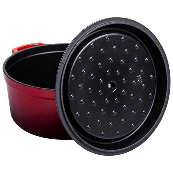 Кокотниця чавунна емальована 4,5 л, червоний Yiwu HP-FLG-4 RED | Зображення 3