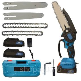 Акумуляторна ланцюгова пилка з 2 шинами Chain Saw 6 та 8 • Потужна міні-пила для дому та саду