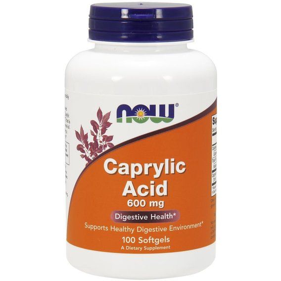 Каприлова кислота NOW Foods Caprylic Acid 600 mg 100 Softgels