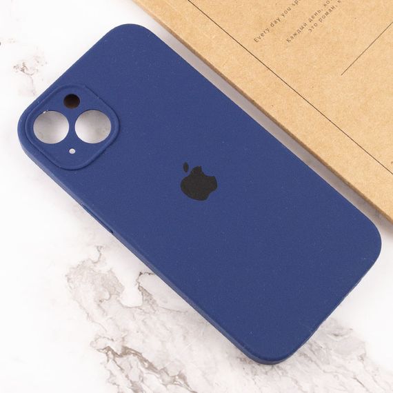 Чехол Silicone Case Full Camera Protective (AA) для Apple iPhone 14 (6.1") Синий / Deep navy | Зображення 3