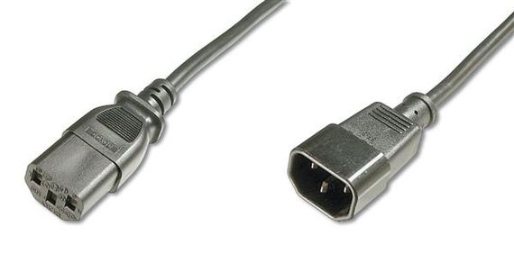 Кабель питания Digitus (C14/M - C13/F) black,1.8m (AK-440201-018-S)