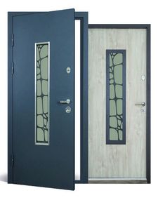 Двері вхідні Abwehr з терморозривом модель Solid Glass RAL7021