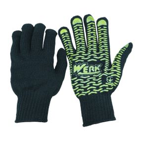 Перчатки ХБ черные, желтый ПВХ Werk WE2165