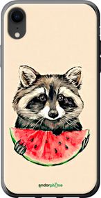Чохол на iPhone XR Єнотик з кавуном "4605u-1560-2448"