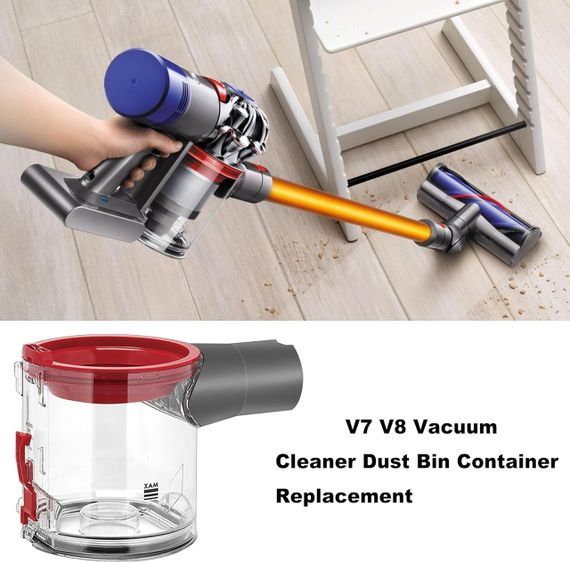 Бак-контейнер для пылесоса Dyson V7 V8 для пыли сменный прозрачный пылесборник, колба резервуар 967699-01 | Зображення 2