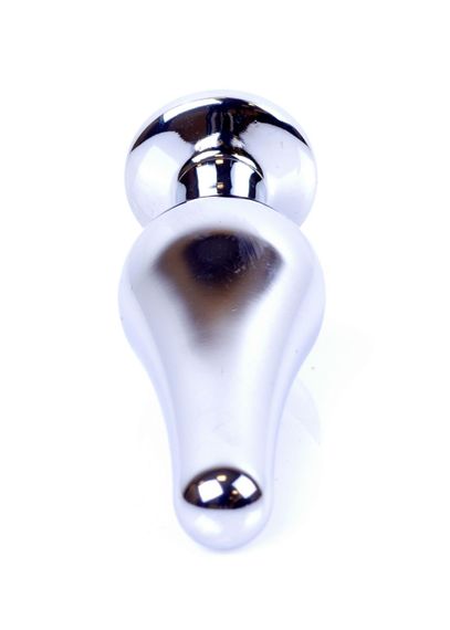 Анальна пробка - Jewellery Silver Long Plug Black | Зображення 4