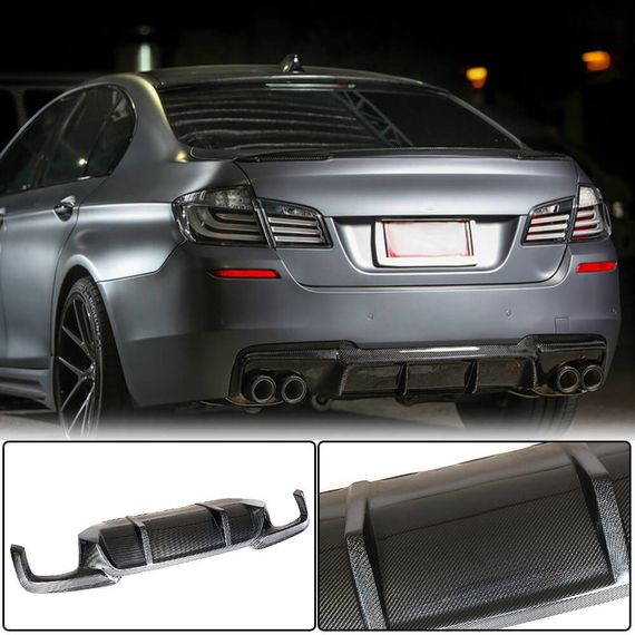 Дифузор заднього бампера V1 (для F10 M-Sport, Карбон) для BMW 5 серія F-10/11/07 2010-2016 рр | Зображення 1