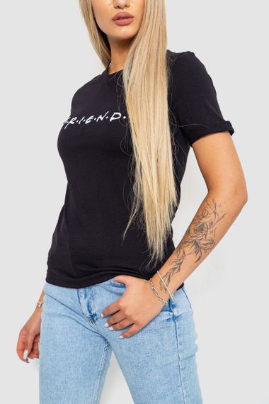 Футболка жіноча з принтом, колір чорний, 238R57396 | Зображення 2