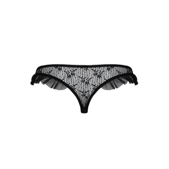 Трусики з оборками Passion Exclusive DONIA THONG S/M, black | Зображення 5