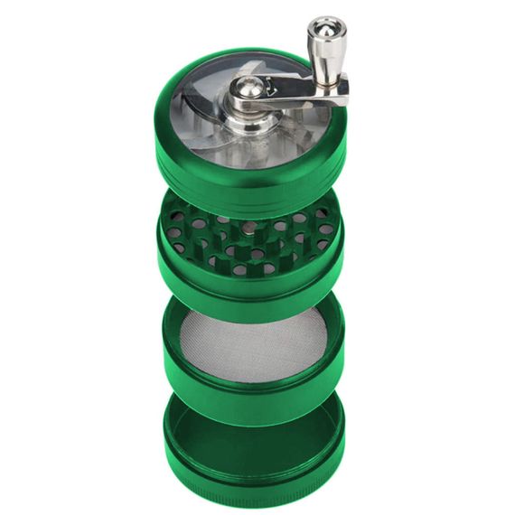Млин Для Трав, Спецій і Табака Гріндер З Ручкою "Herb Grinder Green" | Зображення 1