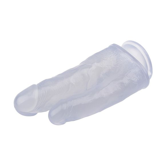 Фаллоимитатор двойной на присоске Chisa Hi-Rubber 7.9, прозрачный sexstyle | Зображення 4