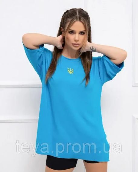 Футболка для жінок колір блакитний розмір S FI_007746