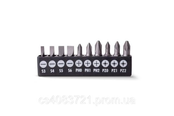 Набор насадок LT 25 мм 10 шт. S3/S4/S5/S6/PH0/PH1/PH2/PZ0/PZ1/PZ2 (501-110)