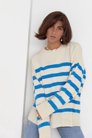 Кофта жіноча oversize в смужку колір синій FL_000535