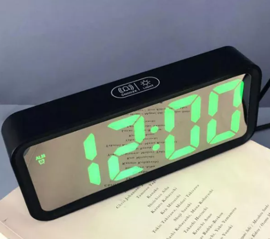 Часы настольные DT-6508 зеркальные с будильником и термометром