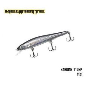 Воблер Megabite  Sardine 110SP (110 mm, 13.7 g, 1.2 m) (31)