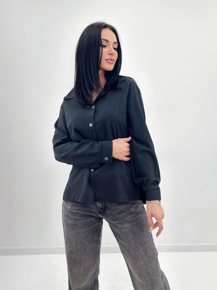 Женская легкая блуза с подворачиваевым рукавом GF4213 цвет черный, размер 46/48 | Зображення 2