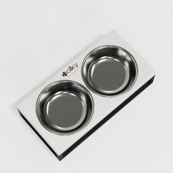 Миски на підставці для маленьких собак та котів Hollky Base XS (2 × 0,25 л) BXS-28145-BLWH | Зображення 7