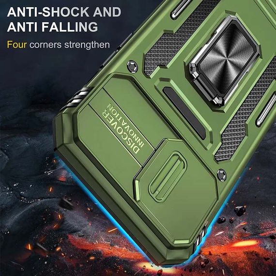 Ударостійкий чохол Camshield Army Ring для Apple iPhone 12 Pro / 12 (6.1") Оливковий / Army Green | Зображення 6
