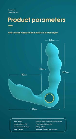 Массажер простаты Stymulator-Angelo Male Prostate Triple Stimulation (blue) sexstyle | Зображення 3