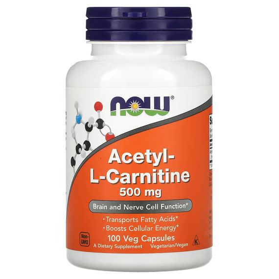 Ацетил-L-карнитин NOW Acetyl-L-Carnitine 500 mg 100 vcaps