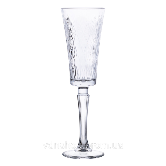 Набір келихів для шампанського 6 шт 200 мл скляні на ніжці HP-19-126 | Зображення 1