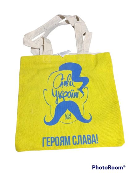 Экосумка шоппер 4Profi "Слава Украiнi, Героям Слава (Козак)" двунитка (хлопок) белая