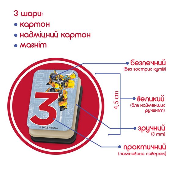 Набір магнітів  Magdum МЕ 5031-42 "Трансформери. Математика" | Зображення 2