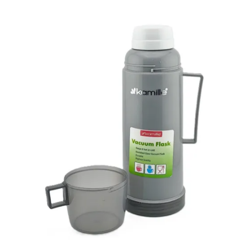 Термос 600мл зі скляною колбою та пластиковою ручкою (синій, зелений, червоний) KAMILLЕ 2071 | Зображення 8