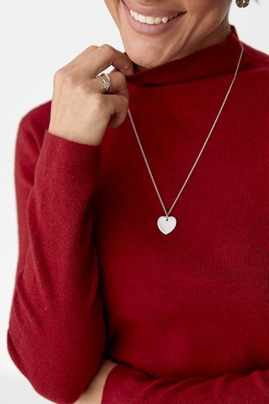 Базова трикотажна водолазка - червоний цвет, ONE SIZE (є розміри) | Зображення 3