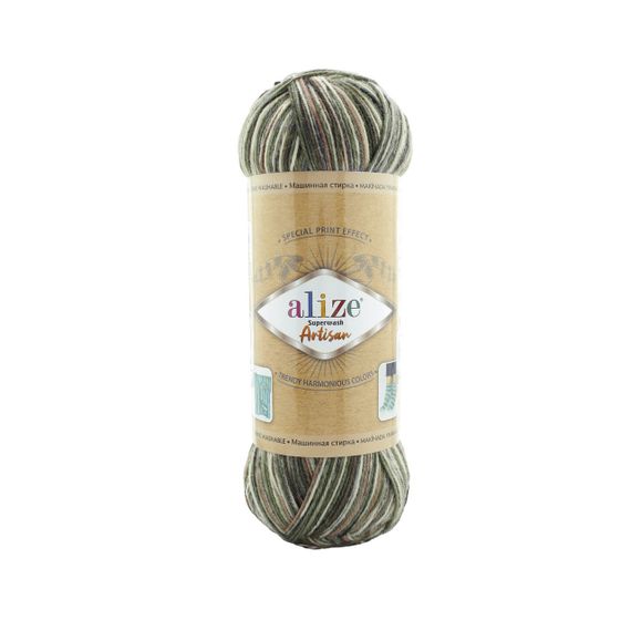 Пряжа Alize Superwash Artisan № 9014 (Алізе Супервош Артісан) – 75% вовна, 25% поліамід, 100 г / 420 м