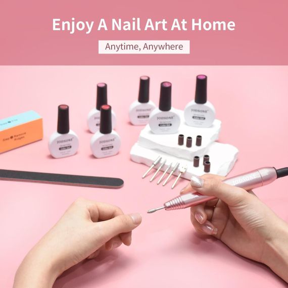 Професійна електрична дриль для нігтів JODSONE 20000 об/хв з USB та 6 змінними насадками | Зображення 7