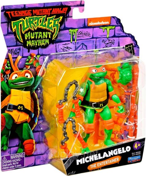 Фігурка Черепашки-ніндзя Мікеланджело 11 см Teenage Mutant Ninja Turtles Mutant Mayhem 4.25” Michelangelo TMNT Оригінал | Зображення 5