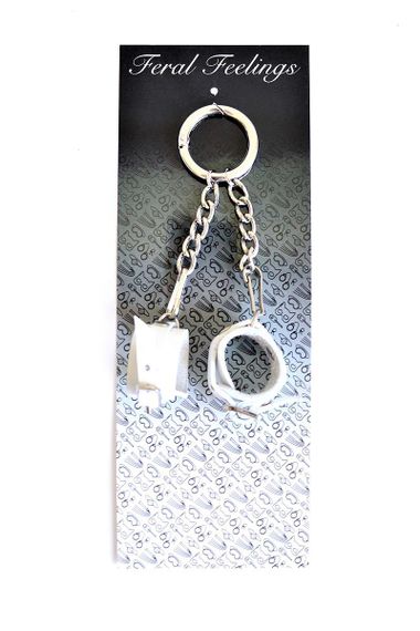 Брелок Наручники с пряжкой Белый sexstyle | Зображення 1