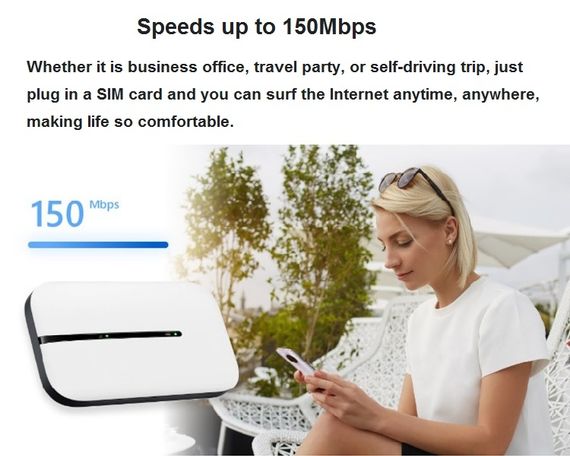 Портативний 4G LTE роутер / Роутер з акумулятором 150 Мбіт/с / Мобільний WiFi роутер зі слотом для SIM-картки | Зображення 5