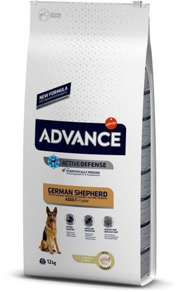 Сухий корм для собак Advance Dog German Shepherd 12 кг. для німецьких вівчарок з м'ясом індички та рисом
