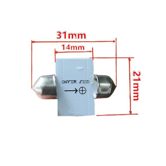 Лампочка 2-х цокольная LED T11_C5W SMD белая 6-диодов 12V-3Вт 31мм. (к-во.-2шт.) | Зображення 1