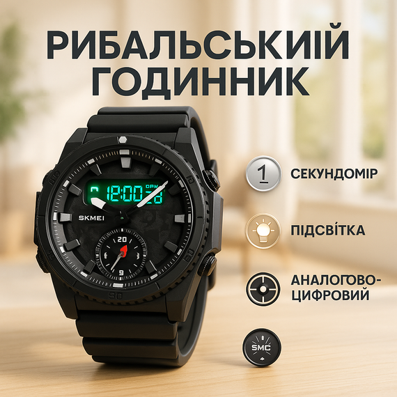 Водонепроникний чоловічий годинник, Спортивний чоловічий годинник зручний рибалки мисливця ON-22