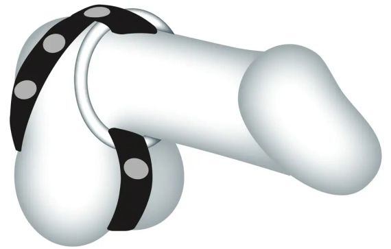 Ремінь для пеніса з металевими кільцями sexstyle | Зображення 2
