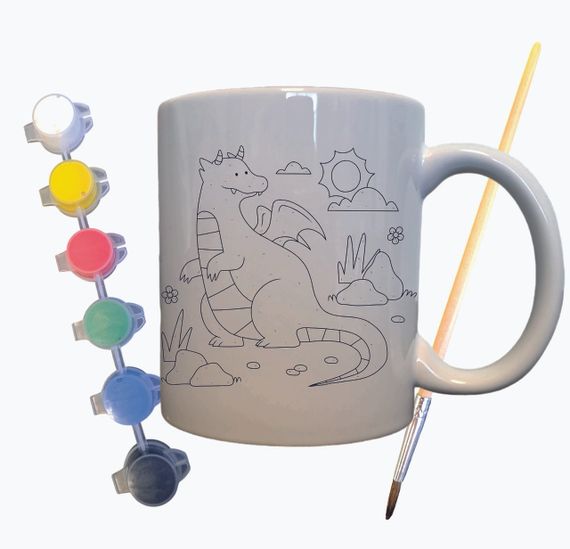 Набор для творчества кружка раскраска Сказочный Дракон 330 мл белая | Зображення 1