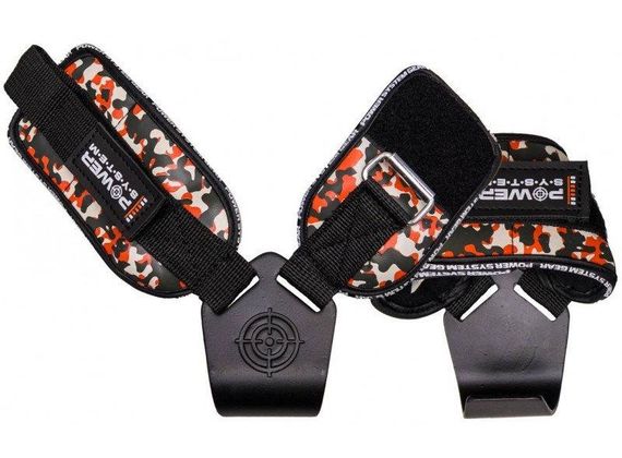 Гаки для тяги на зап'ястя Power System PS-3370 Hooks Camo Black/Red L | Зображення 1