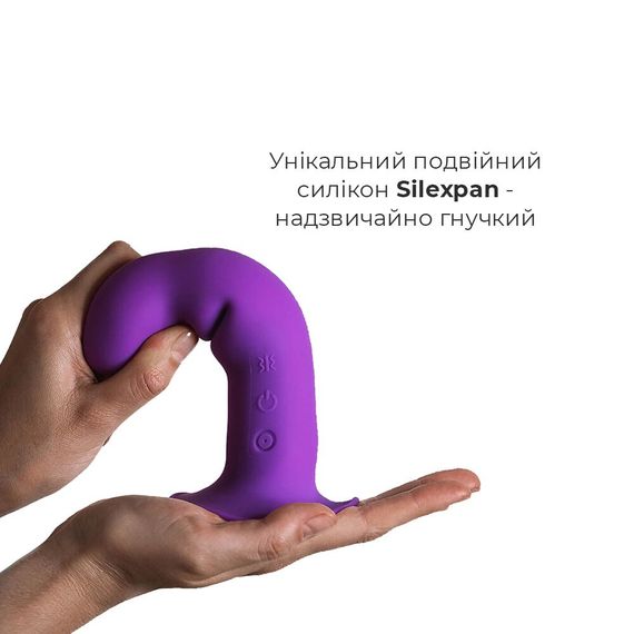 Двошаровий ділдо з вібрацією Adrien Lastic Hitsens 3 Purple, відмінно для страпона, діаметр 4 см, до | Зображення 2