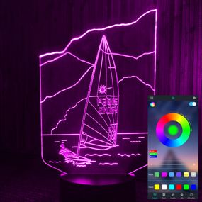 Акриловий світильник-нічник керування з телефона Вітрильний спорт tty-n001233