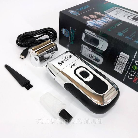 Акумуляторна бритва з фірмовим лезом VGR, Професійна електробритва з насадками, Бритви акумуляторні NZ-48 | Зображення 6