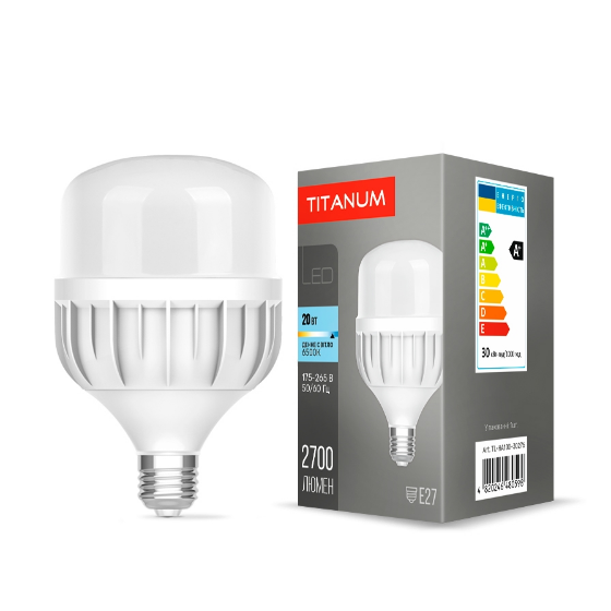 Лампа A100 30W E27 6500К 175-264 V LED Titanum