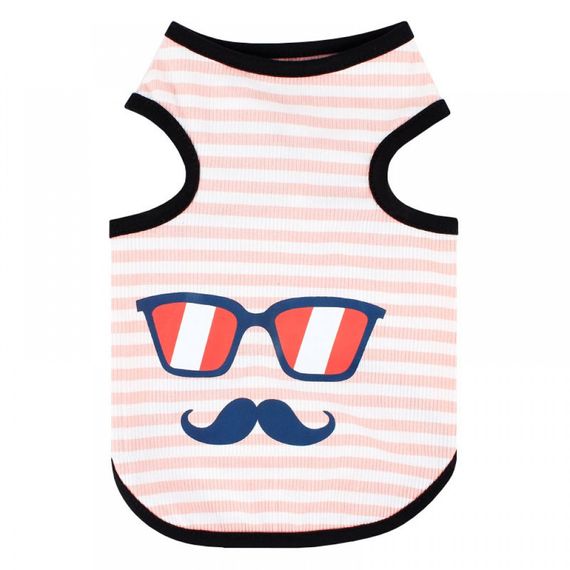 Майка для собак Multibrand "Glasses mustache" розовый | Зображення 3