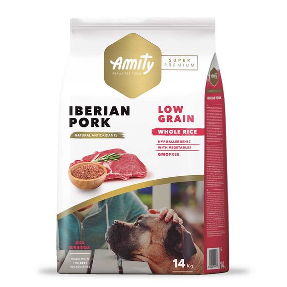 Сухий корм зі свининою для собак Amity Super Premium Iberian Pork, 14 кг